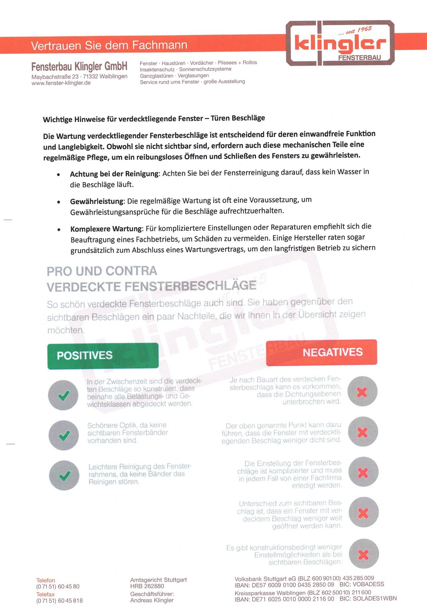 Info verdecktliegende Beschläge